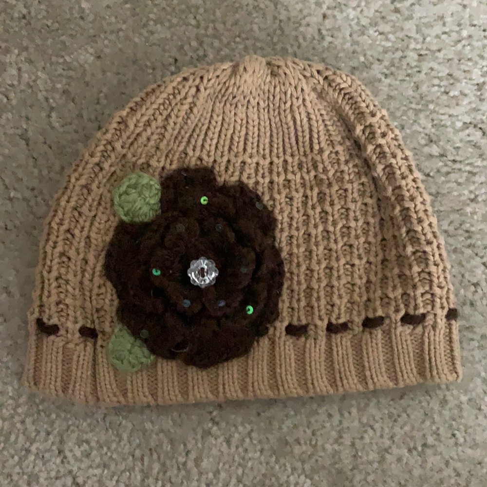 Stone flower knitted cap
